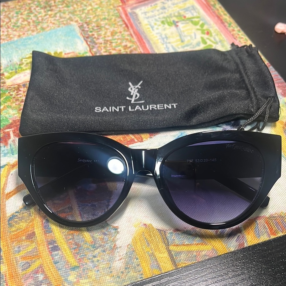 Saint Laurent Black Cat-Eye Sunglasses